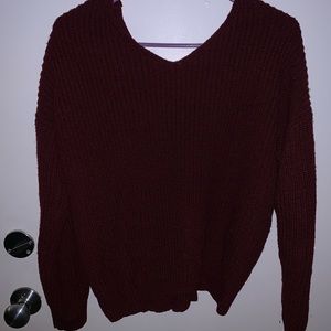 Burgundy Knit Sweater
